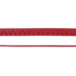 10mm Red Geometric Weave Flat Leather