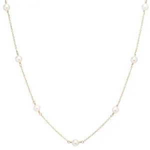 14k 7 Pearl Station Necklace