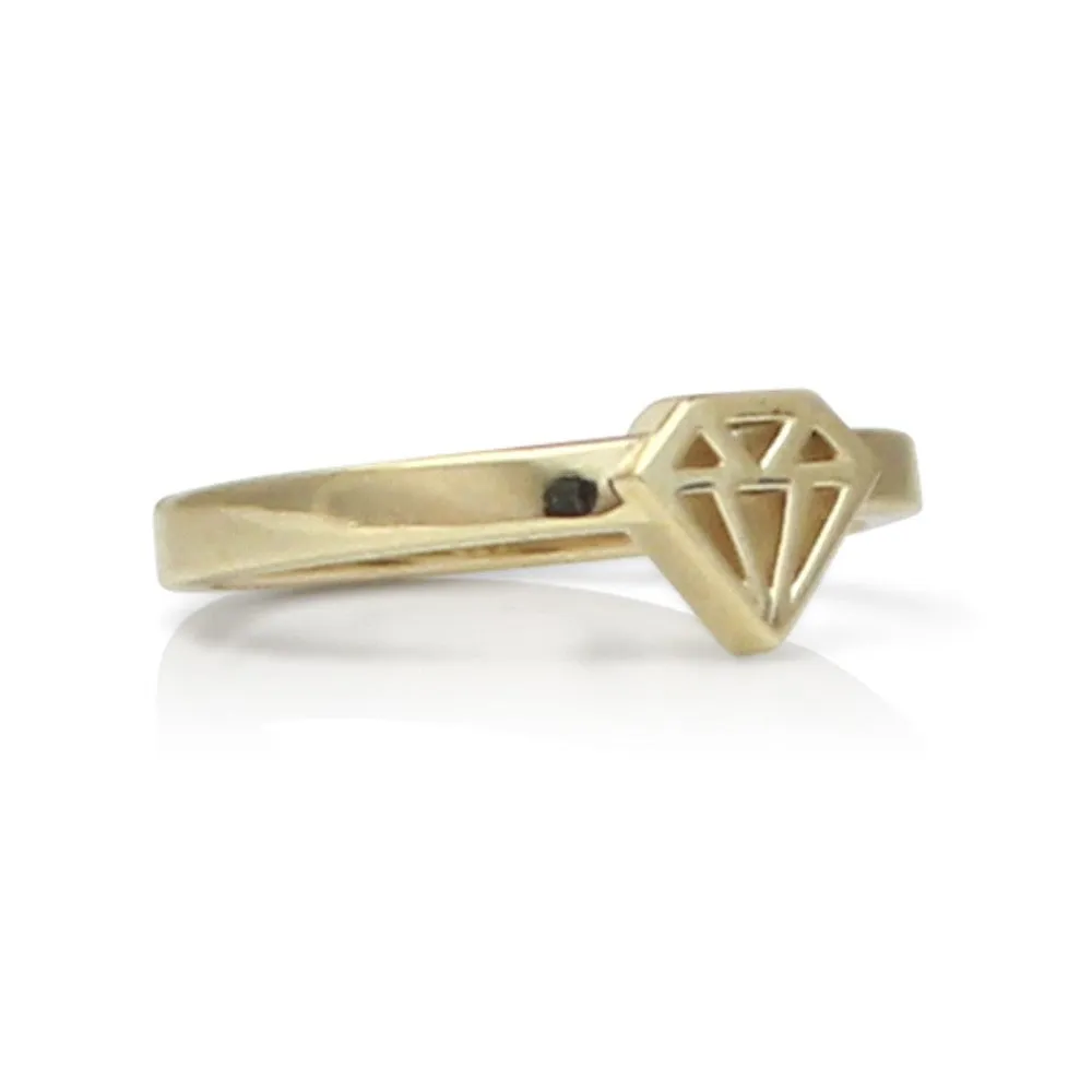 14K Gold Diamond Graphic Collection Signet Style Rings