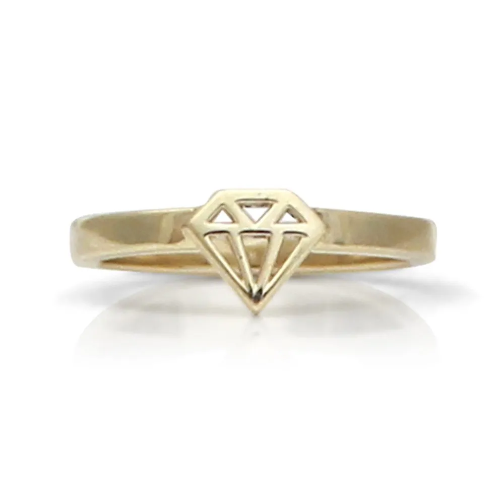 14K Gold Diamond Graphic Collection Signet Style Rings