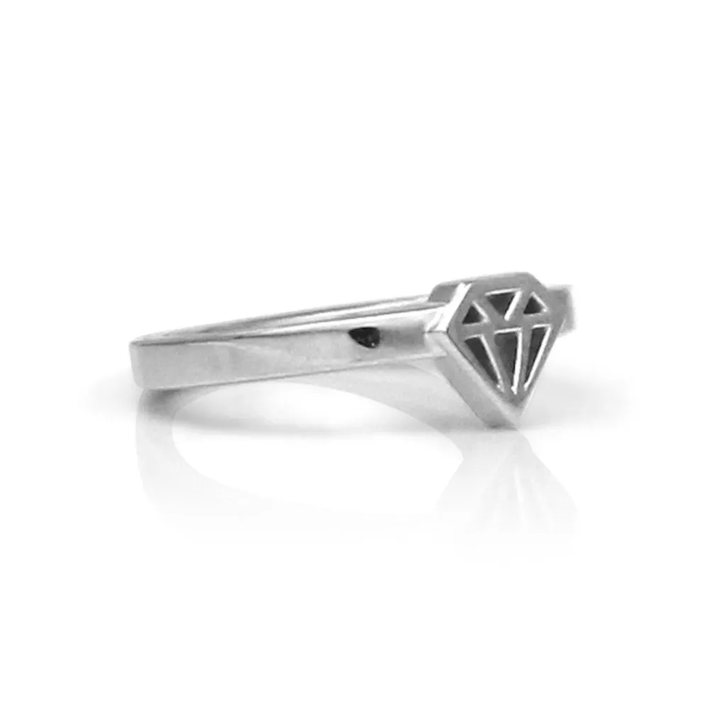 14K Gold Diamond Graphic Collection Signet Style Rings