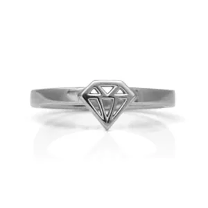 14K Gold Diamond Graphic Collection Signet Style Rings