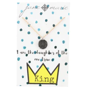 16" Gold Chain Necklace with Silver Crown Necklace, 3" Ext.