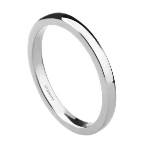 2mm Simple Smooth Thin Silver Titanium Womens Ring