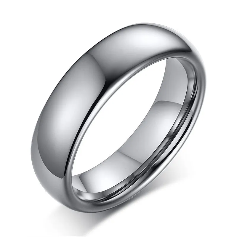 2mm to 6mm Classic Gold or Silver Smooth Polished Tungsten Unisex Ring