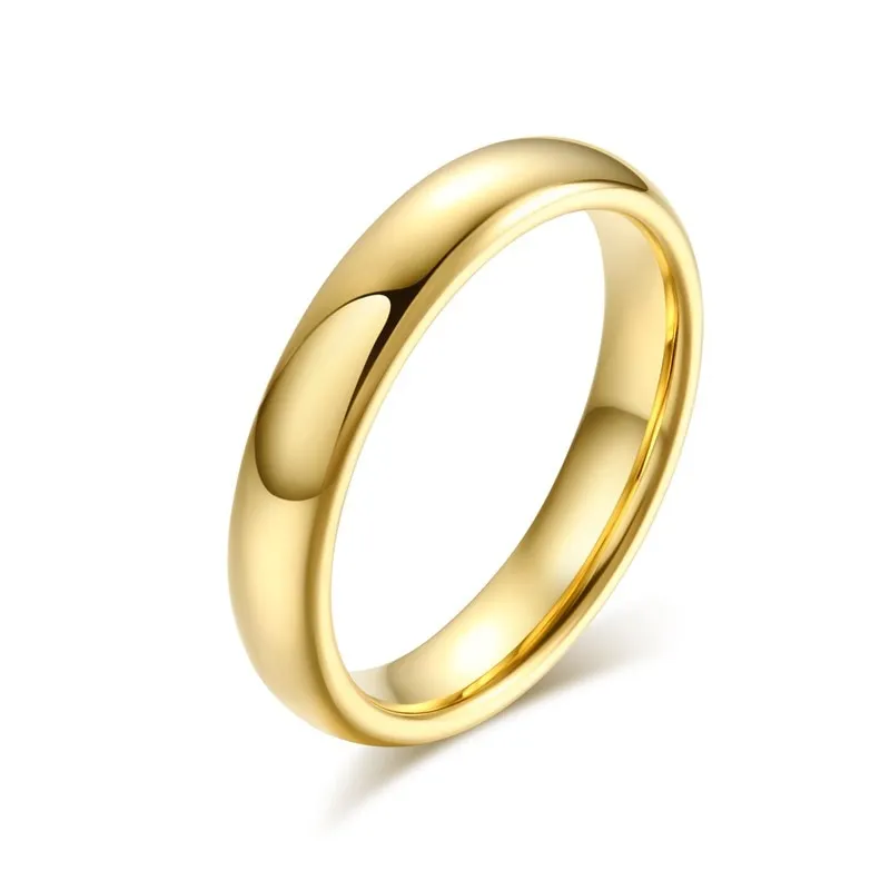 2mm to 6mm Classic Gold or Silver Smooth Polished Tungsten Unisex Ring