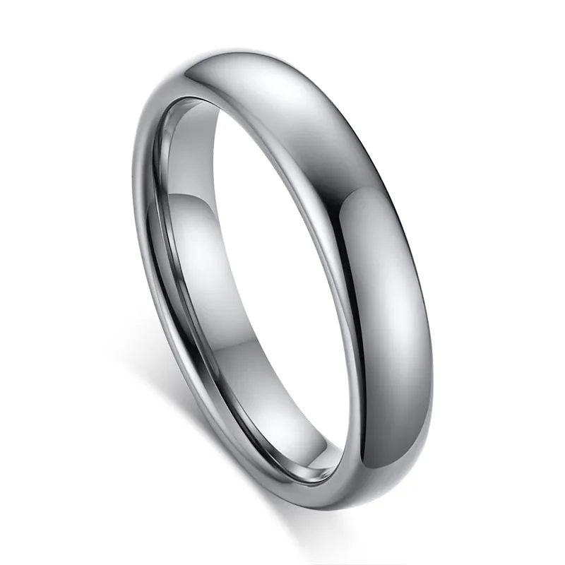 2mm to 6mm Classic Gold or Silver Smooth Polished Tungsten Unisex Ring