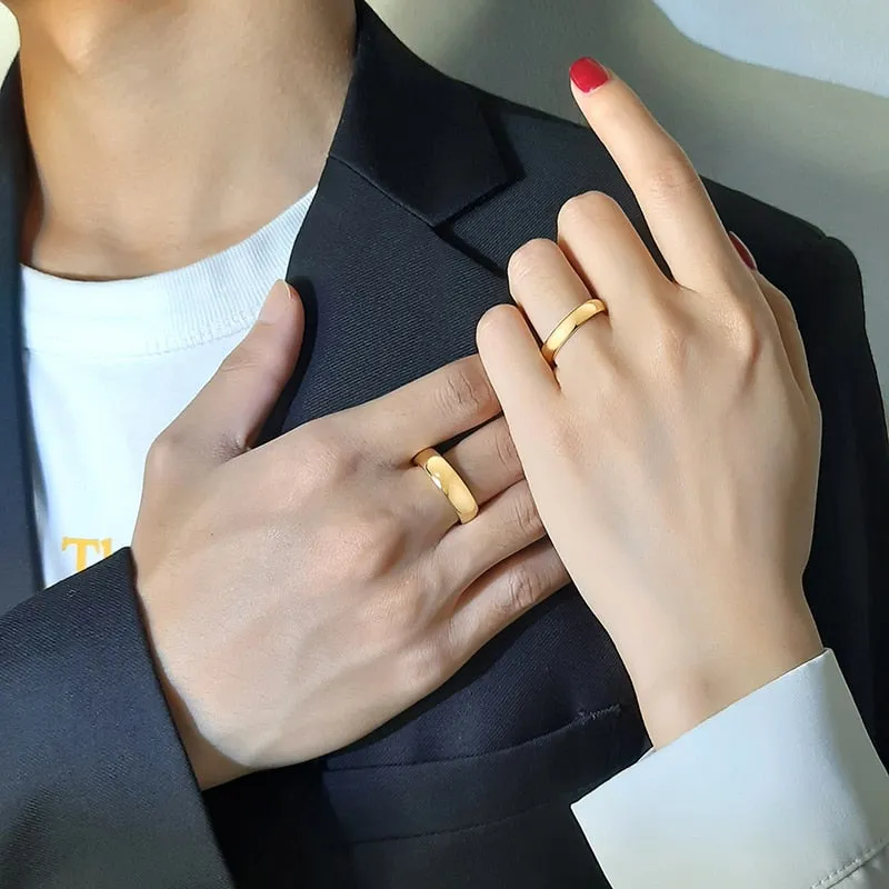 2mm to 6mm Classic Gold or Silver Smooth Polished Tungsten Unisex Ring
