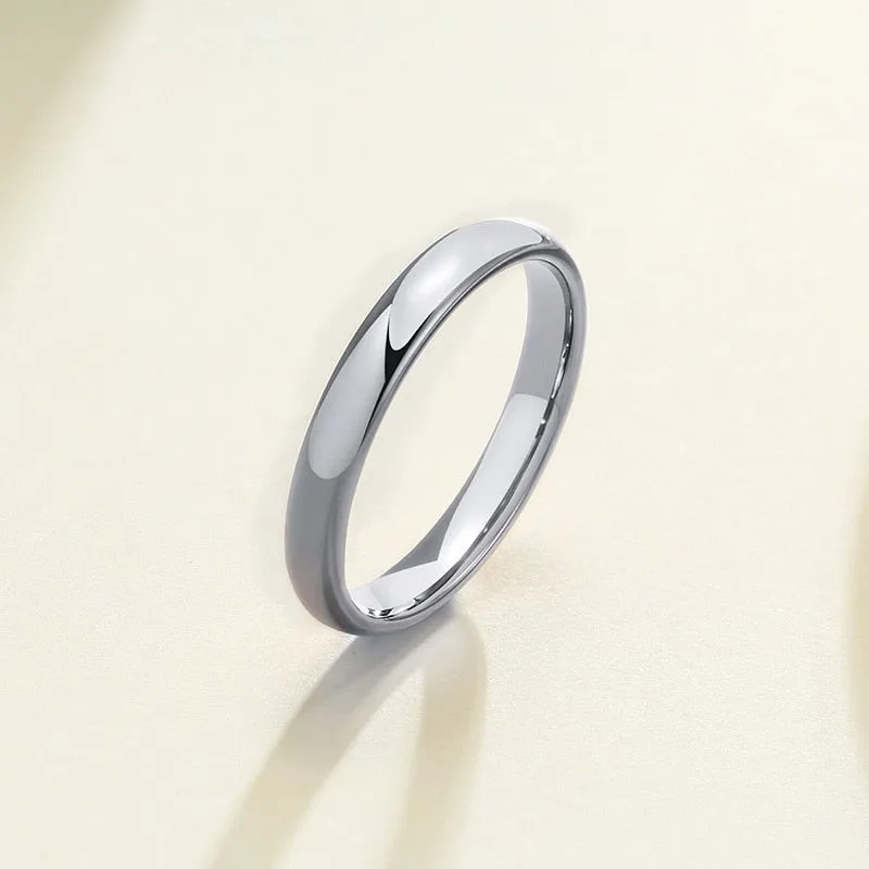 2mm to 6mm Classic Gold or Silver Smooth Polished Tungsten Unisex Ring