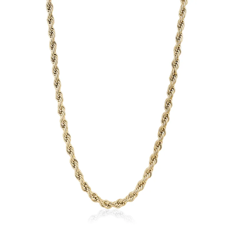 6mm Stainless Steel Gold IP Rope Chain | Italgem Steel
