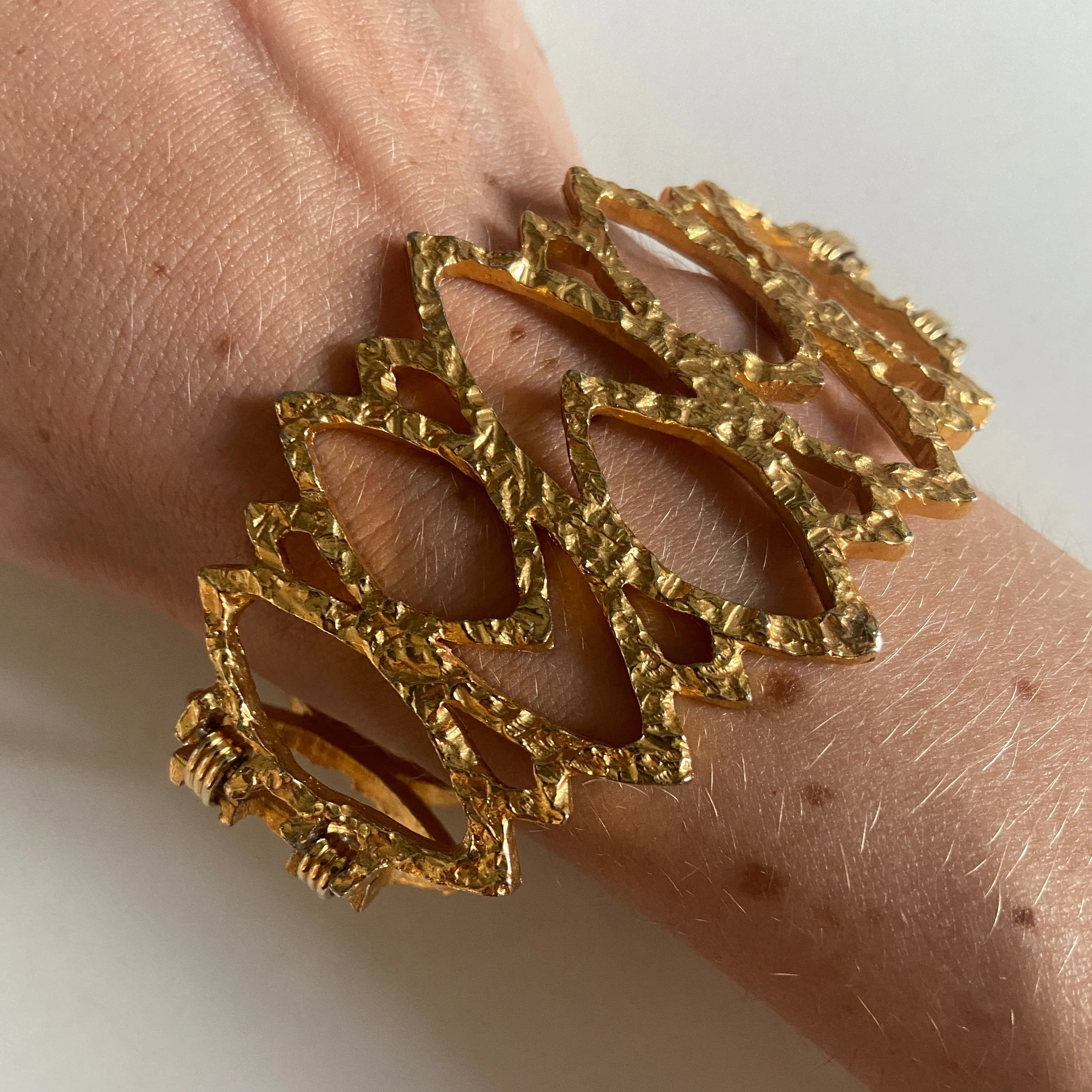 70s Gold Structural Statement Bracelet