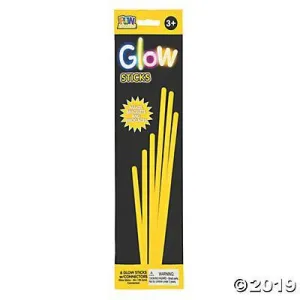8" Glow Jewelry Sticks Yellow 6 Ct