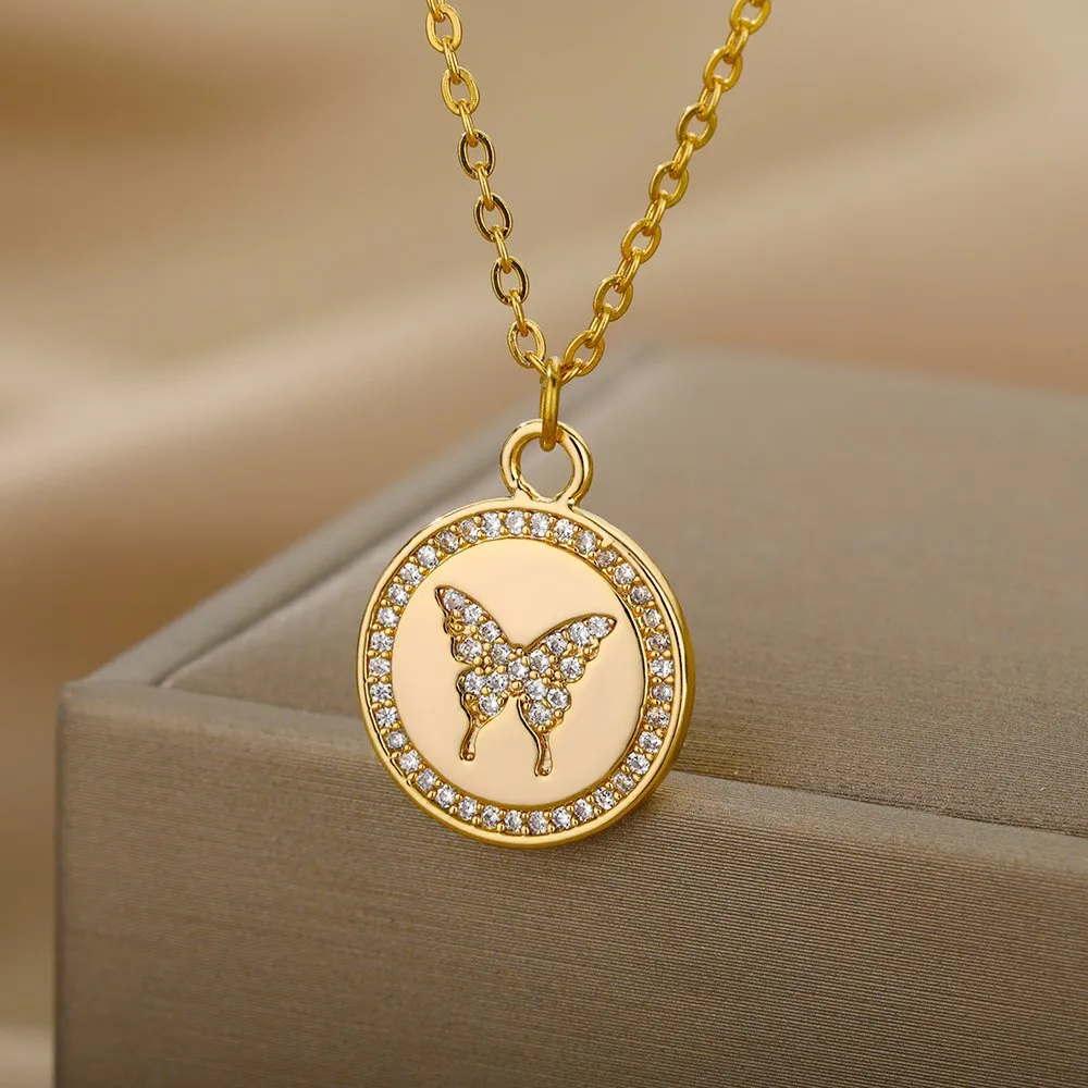 Aesthetic Flower Heart Pendant Necklaces For Women