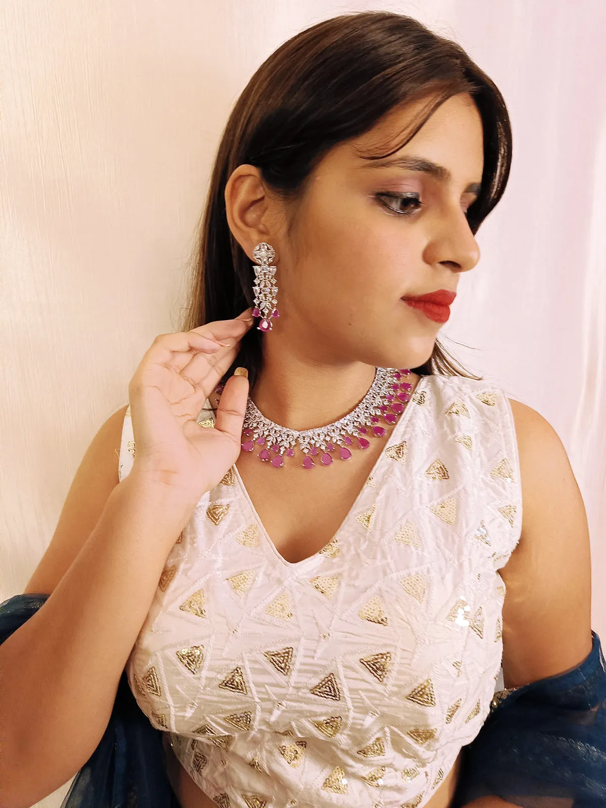 American Diamond Necklace Set (D2)