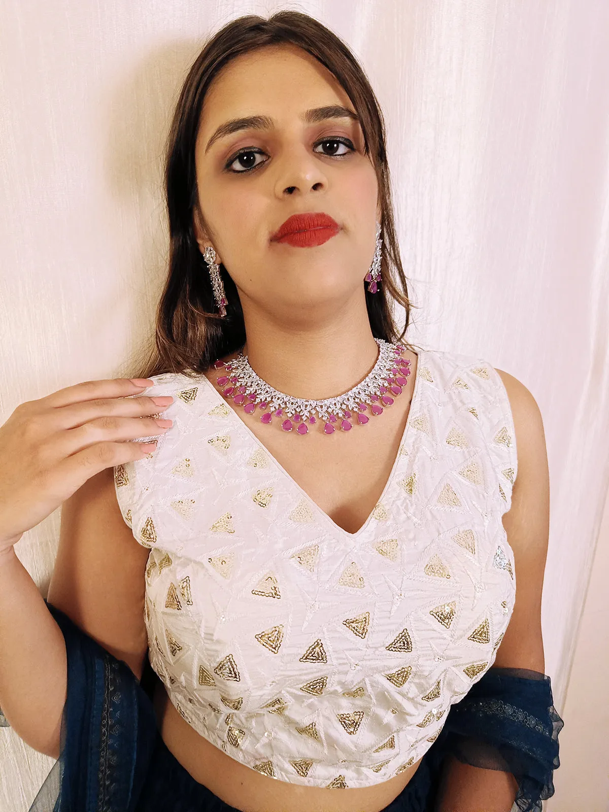American Diamond Necklace Set (D2)