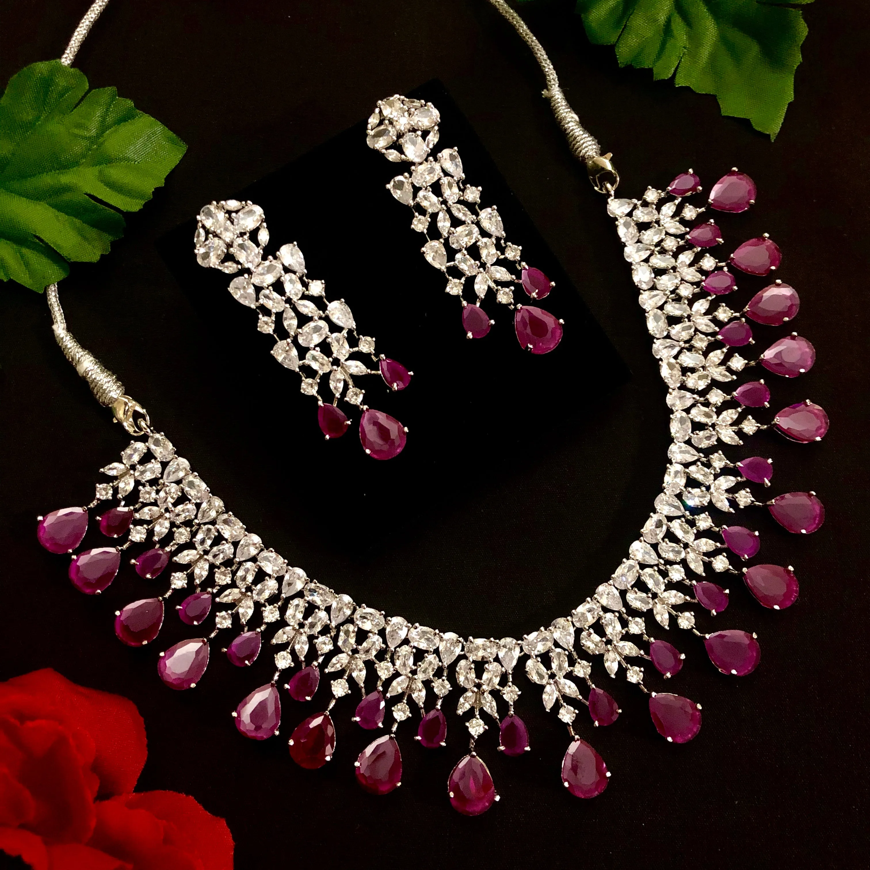 American Diamond Necklace Set (D2)