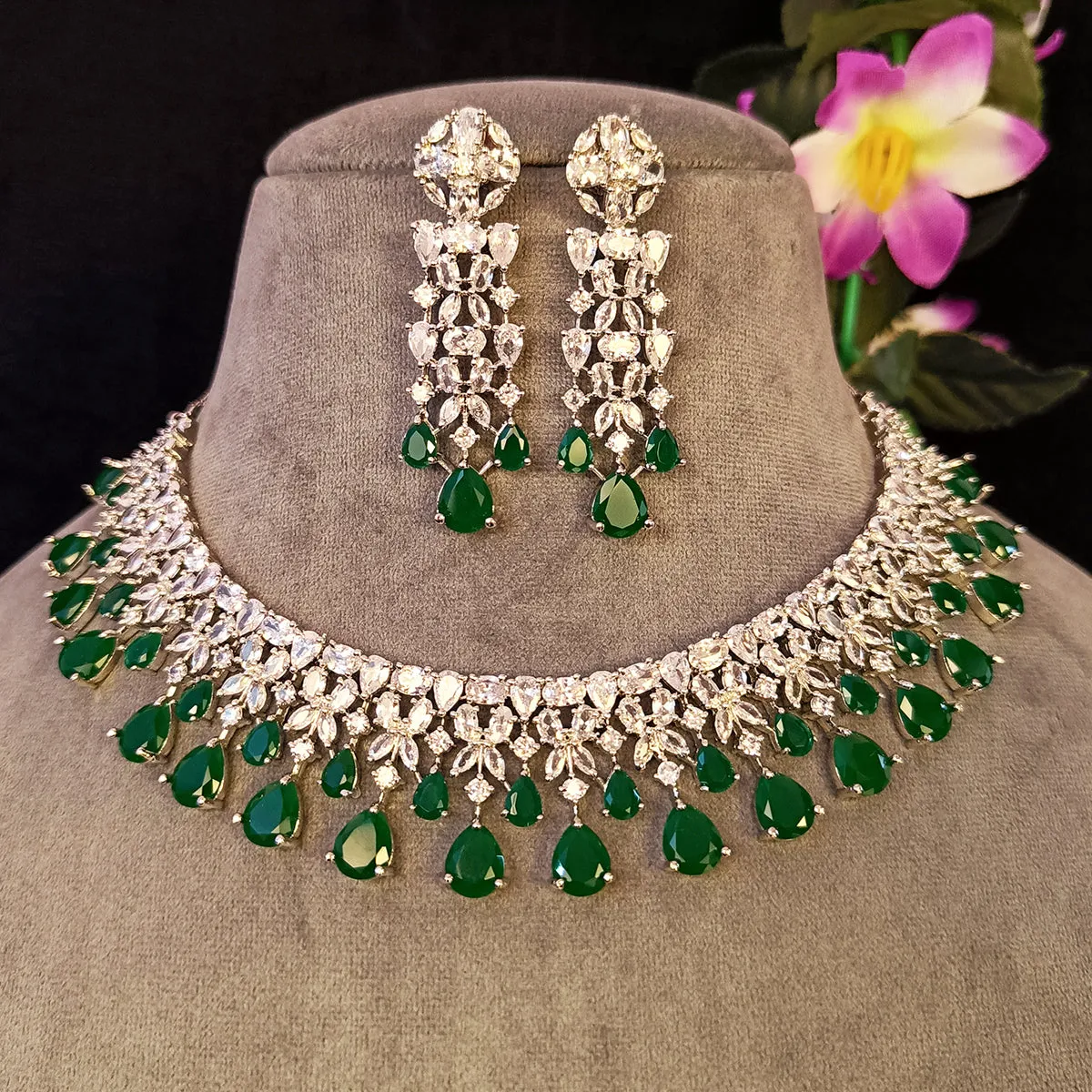 American Diamond Necklace Set (D2)