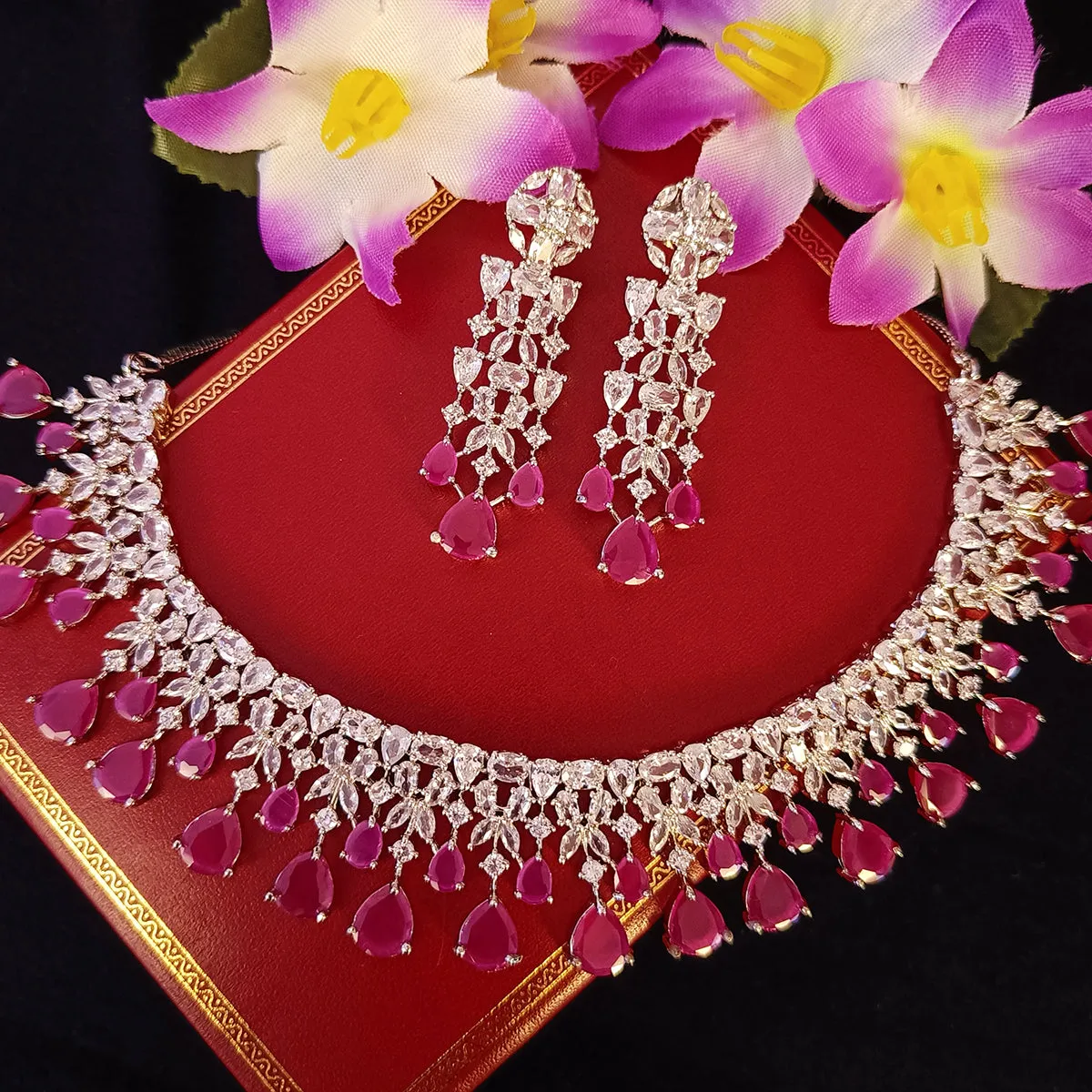 American Diamond Necklace Set (D2)