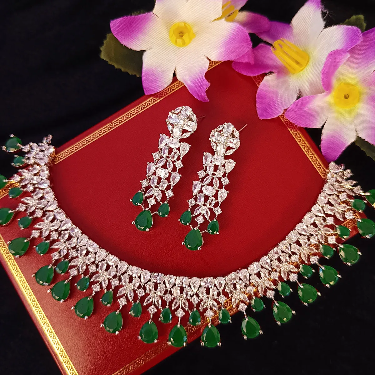 American Diamond Necklace Set (D2)