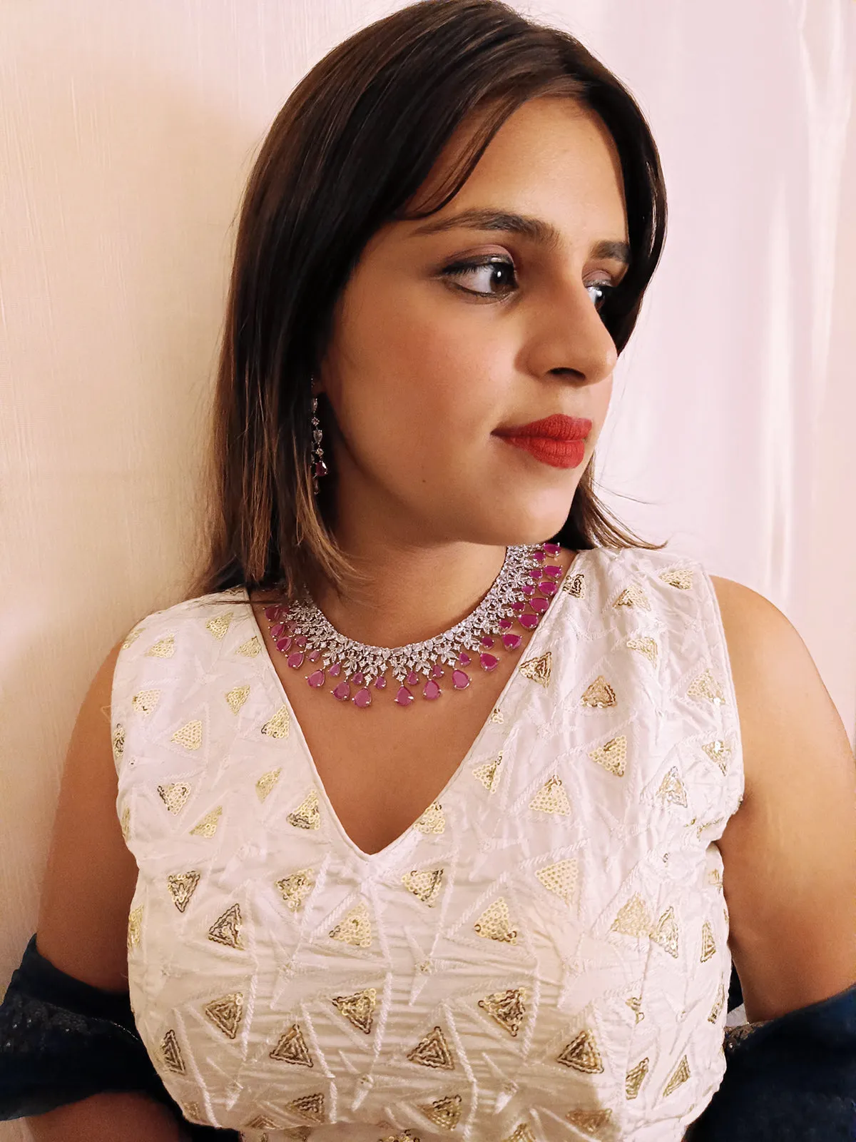 American Diamond Necklace Set (D2)