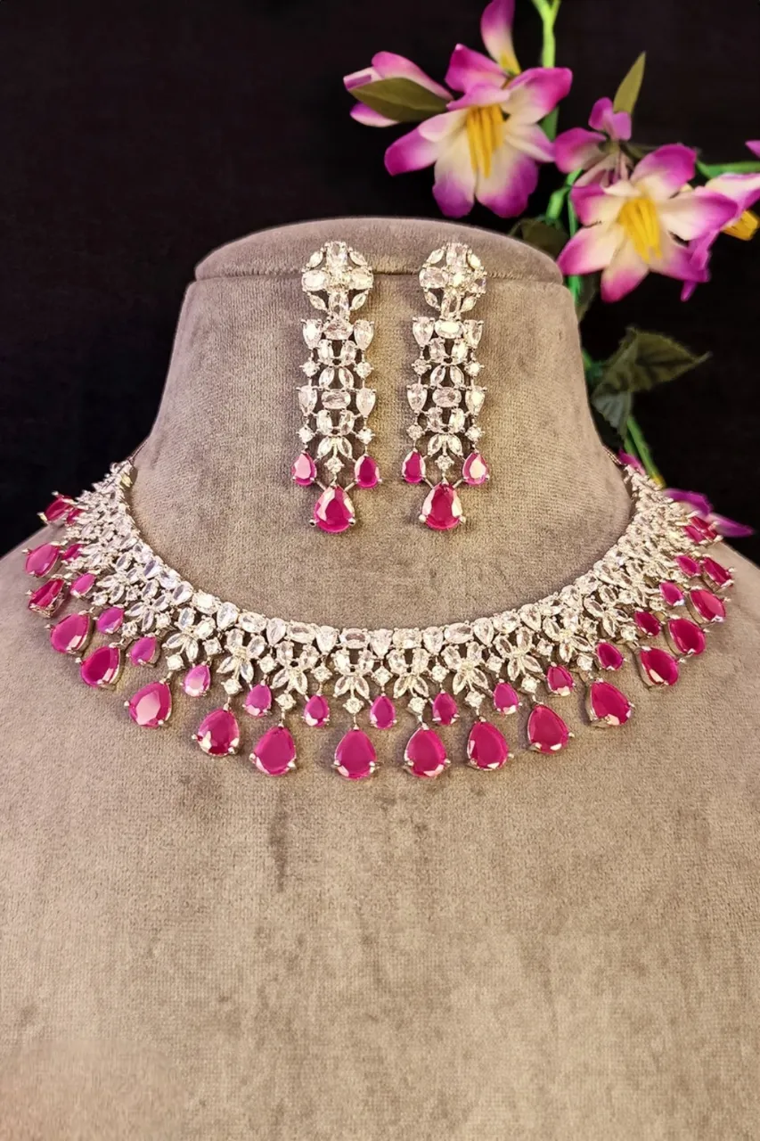 American Diamond Necklace Set (D2)