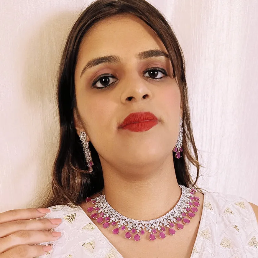 American Diamond Necklace Set (D2)