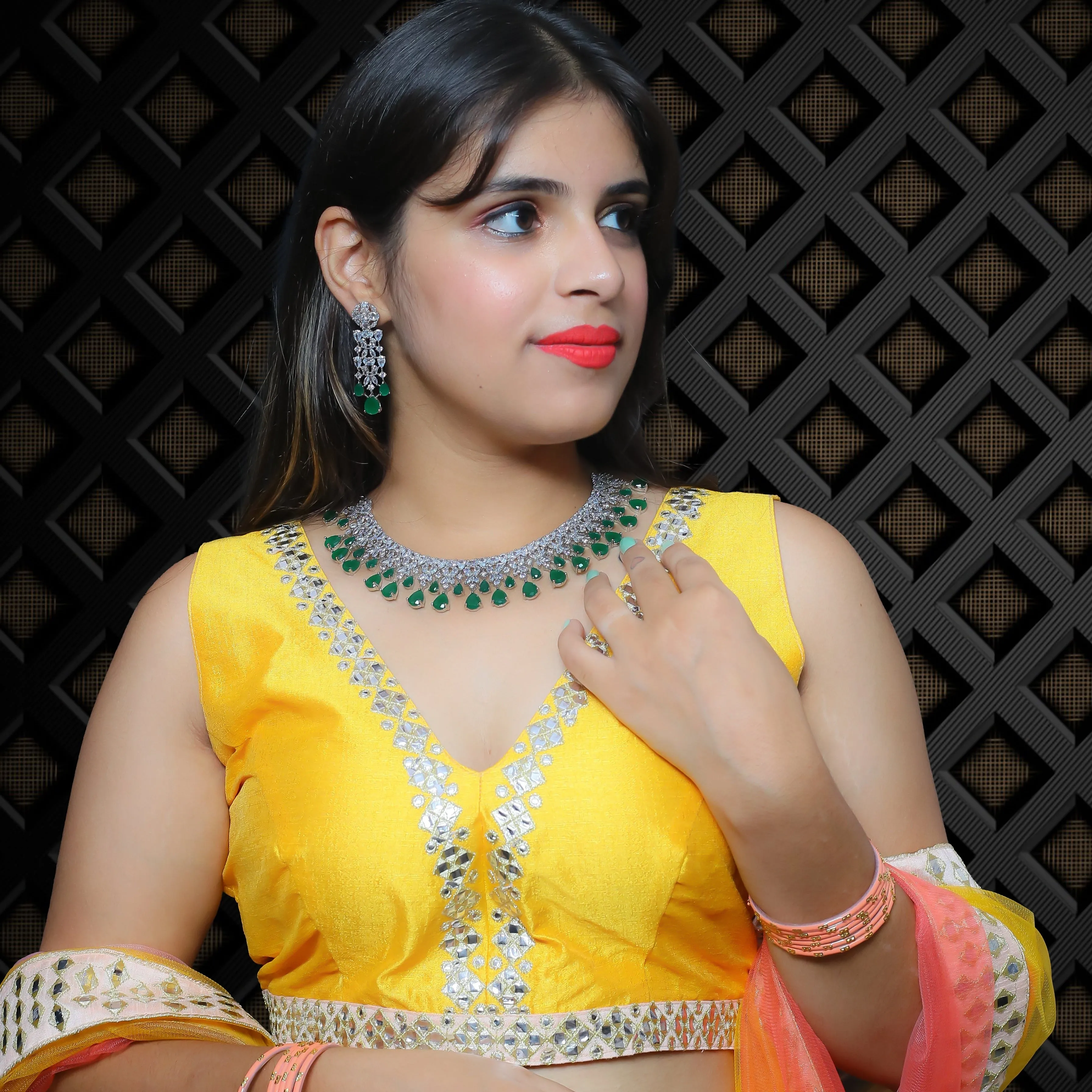 American Diamond Necklace Set (D2)