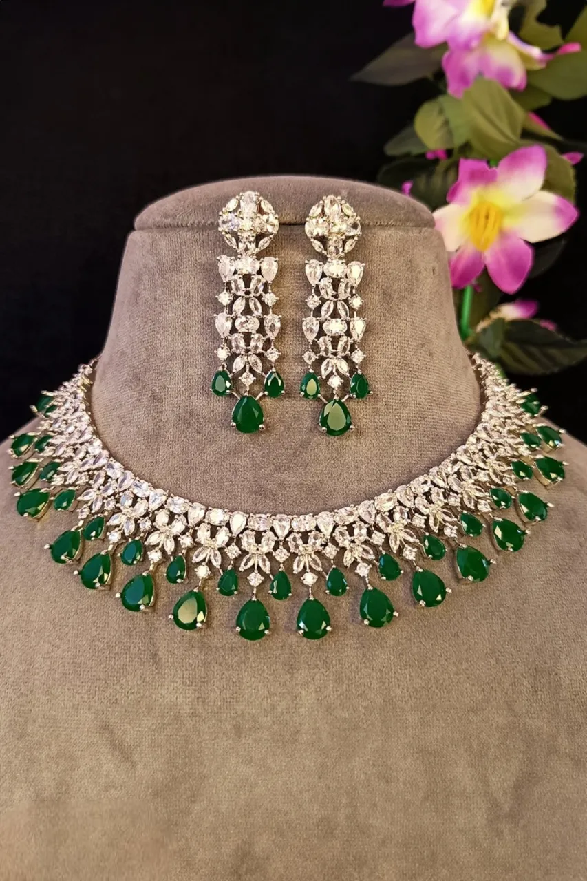 American Diamond Necklace Set (D2)