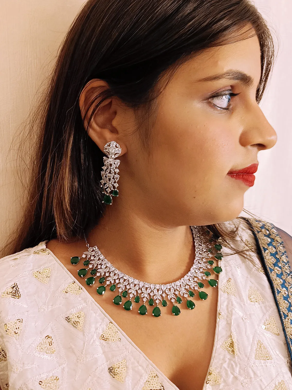 American Diamond Necklace Set (D2)
