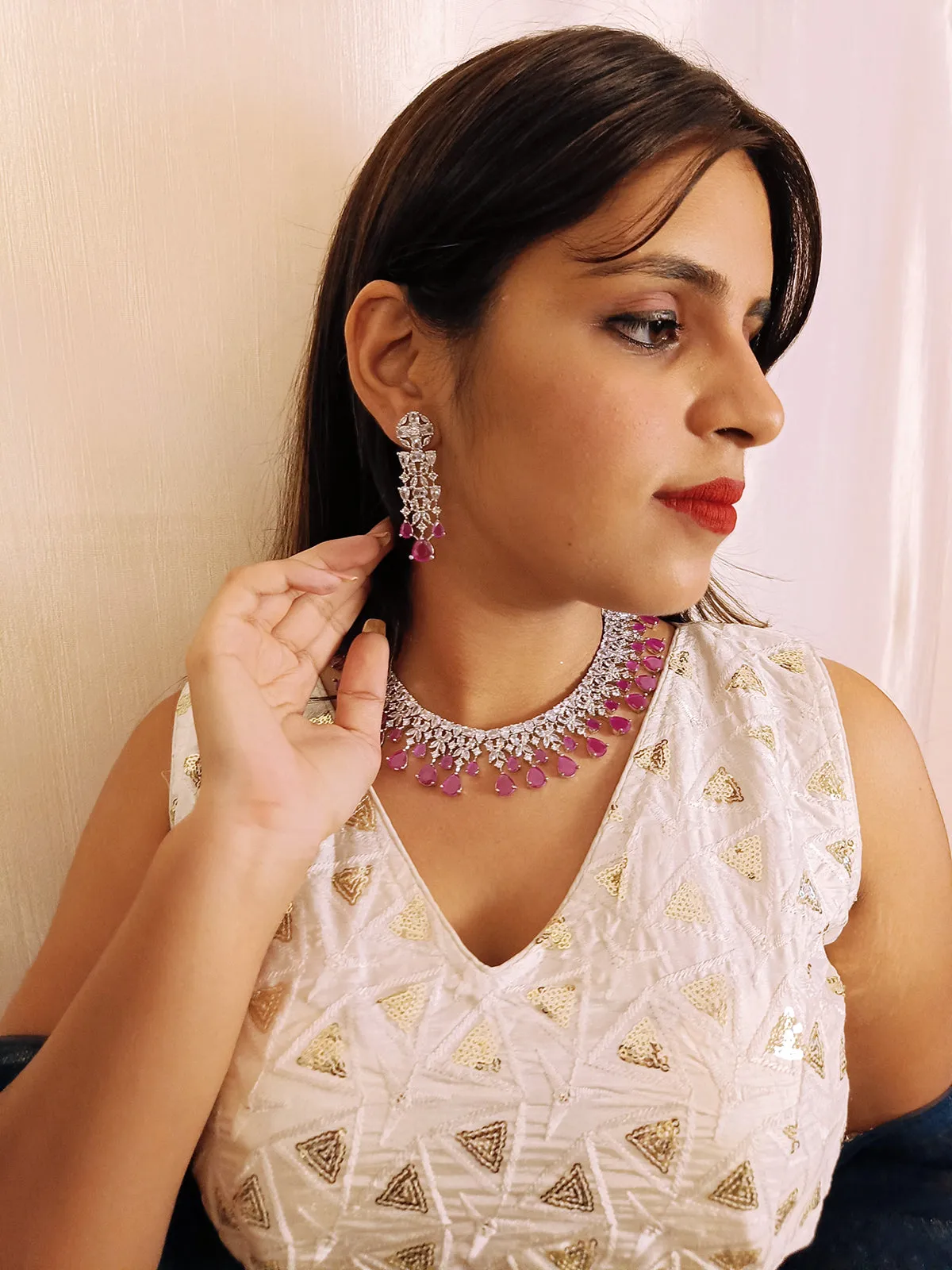 American Diamond Necklace Set (D2)