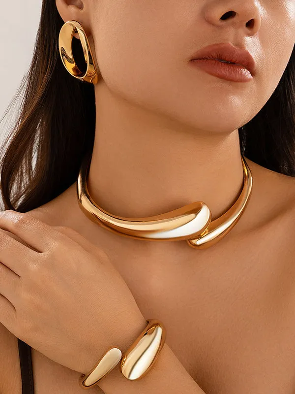 Asymmetric Shiny Solid Color Necklaces Accessories Dainty Necklace