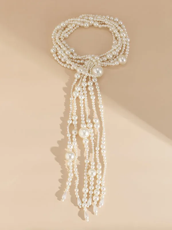 Beaded Solid Color Tasseled Necklaces Accessories Dainty Necklace
