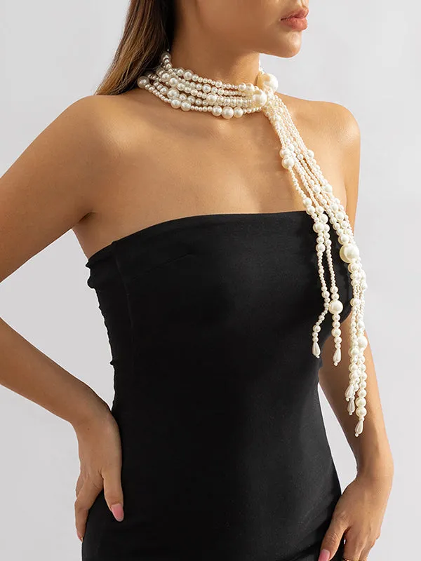 Beaded Solid Color Tasseled Necklaces Accessories Dainty Necklace
