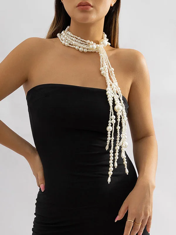 Beaded Solid Color Tasseled Necklaces Accessories Dainty Necklace