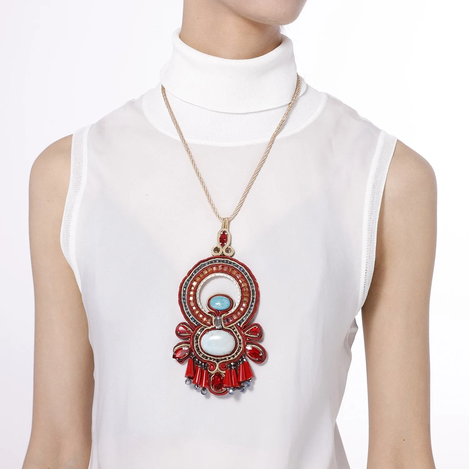 Beautiful Soutache Braiding Ethnical Handmade Necklace