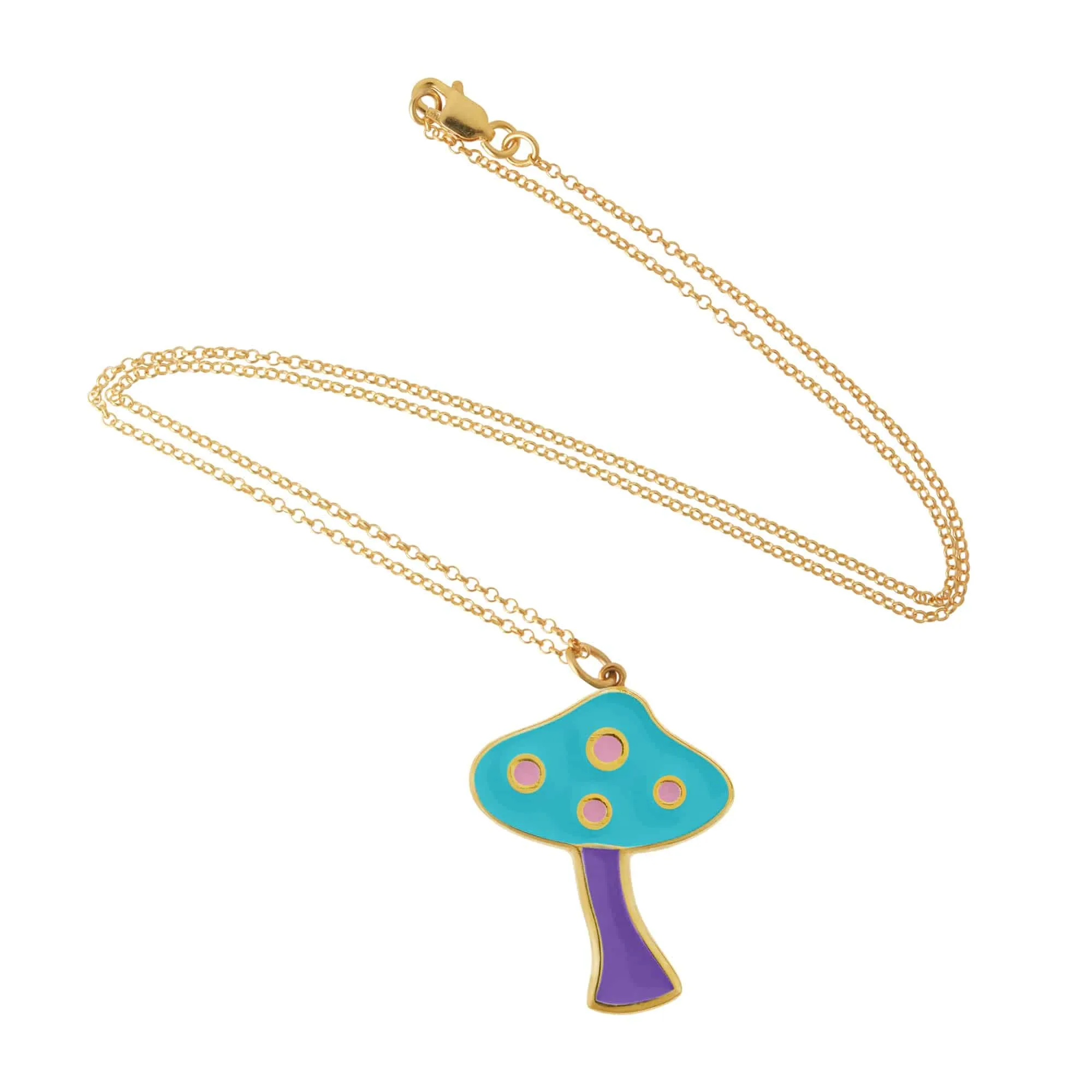 Big Blue Mushroom Necklace