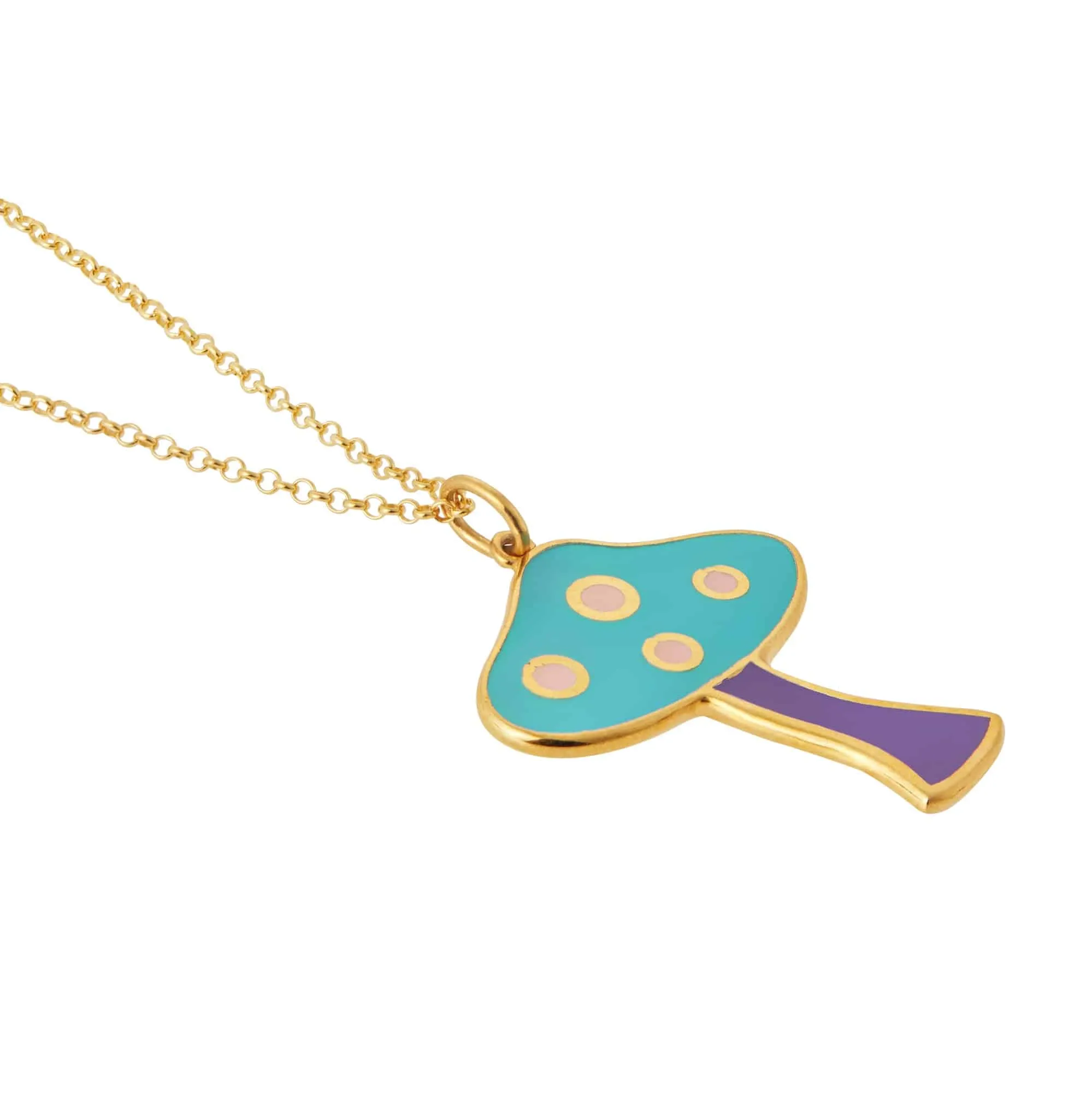 Big Blue Mushroom Necklace