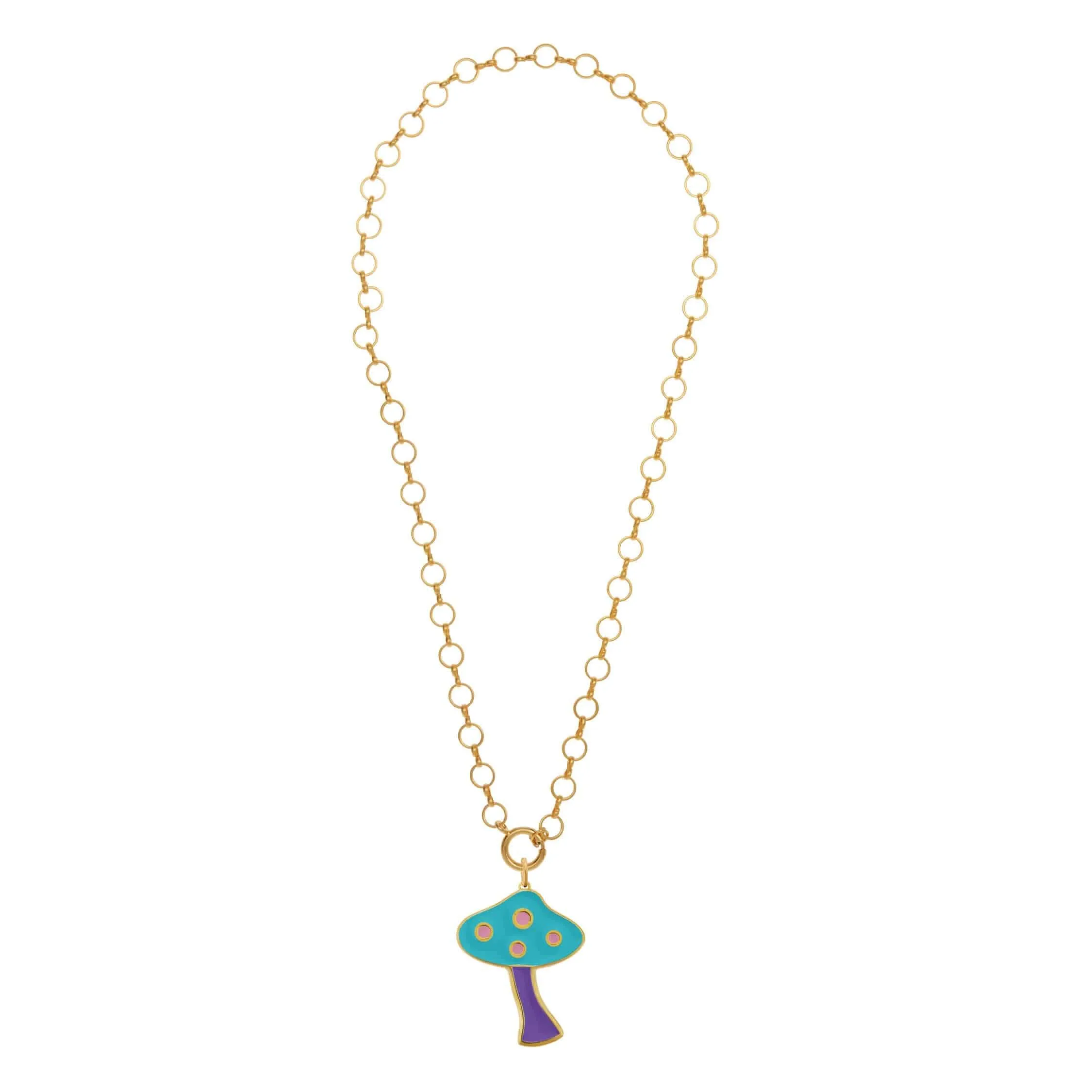Big Blue Mushroom Necklace