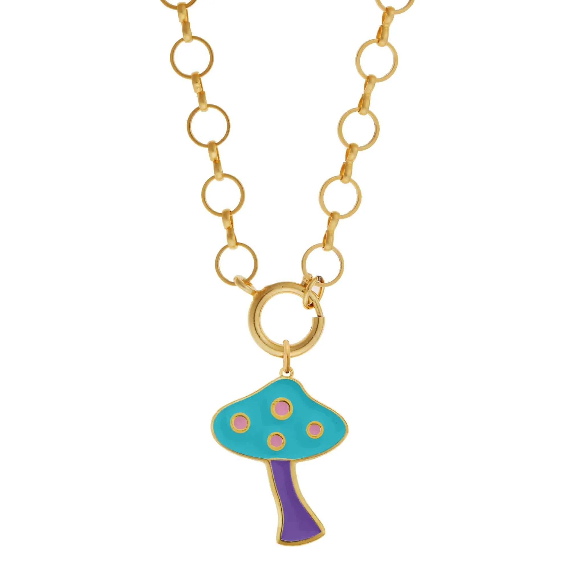 Big Blue Mushroom Necklace