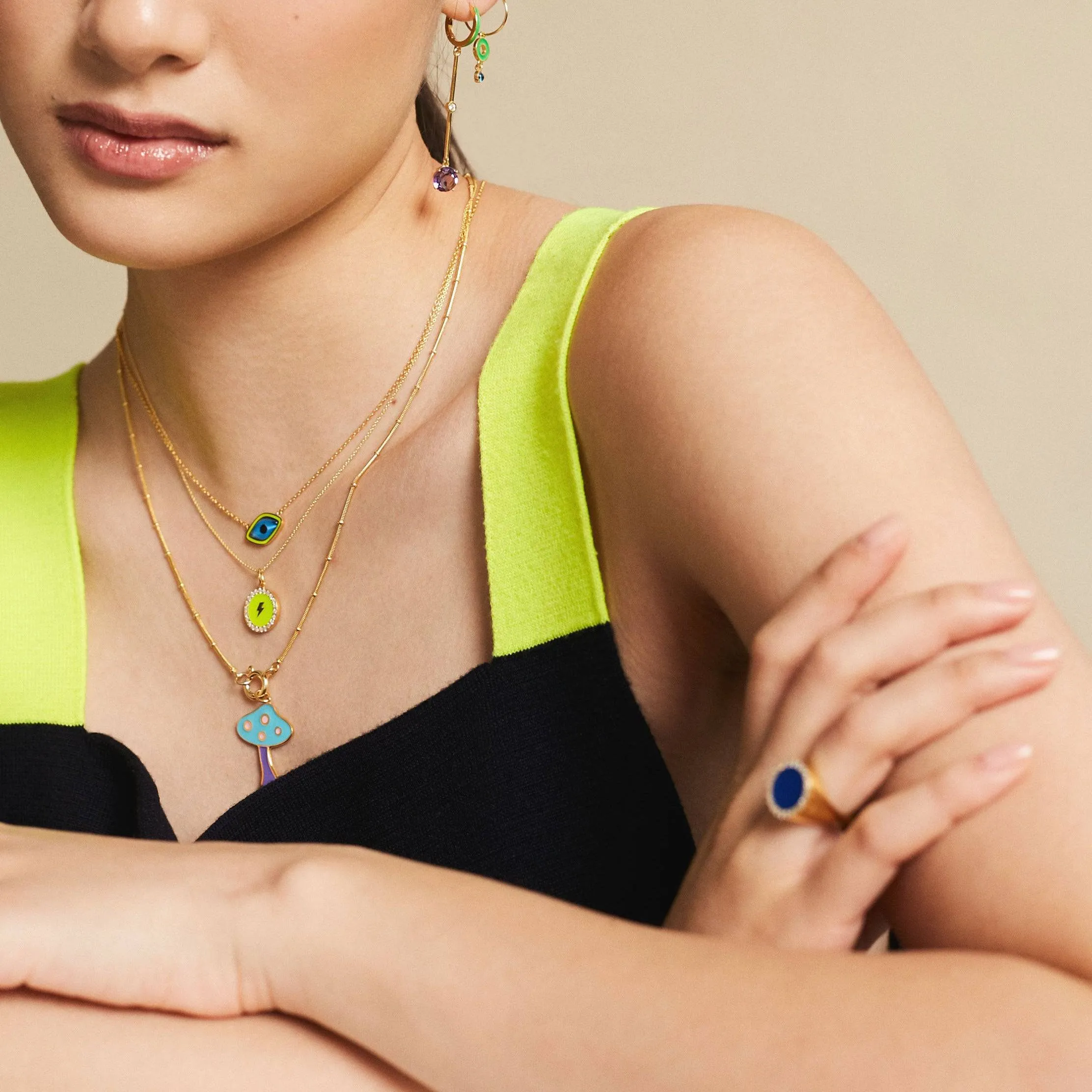 Big Blue Mushroom Necklace
