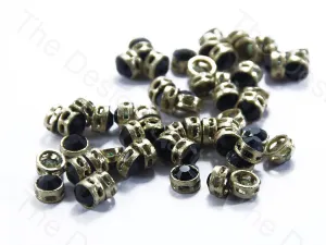 Black Circular Golden Kundan Stones