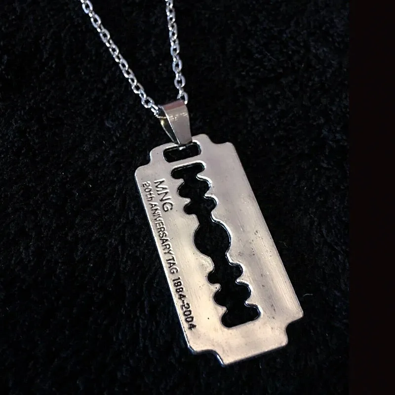 Blade Pendant Necklace for Women Men Vintage Punk Goth Gothic Steampunk Accessories Grunge Rock Jewelry Y2k Aesthetic