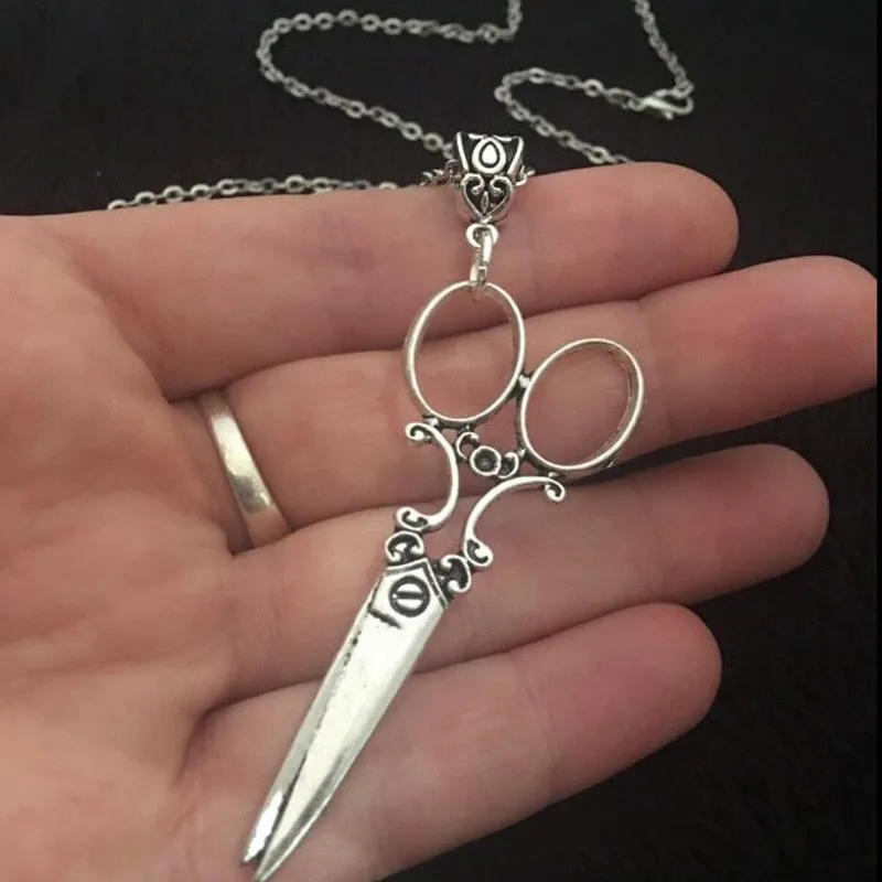 Blade Pendant Necklace for Women Men Vintage Punk Goth Gothic Steampunk Accessories Grunge Rock Jewelry Y2k Aesthetic