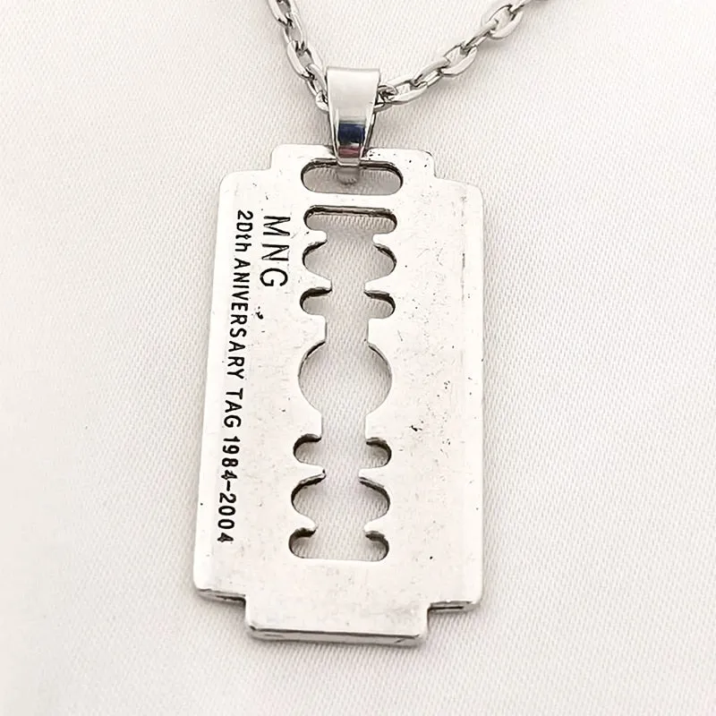 Blade Pendant Necklace for Women Men Vintage Punk Goth Gothic Steampunk Accessories Grunge Rock Jewelry Y2k Aesthetic