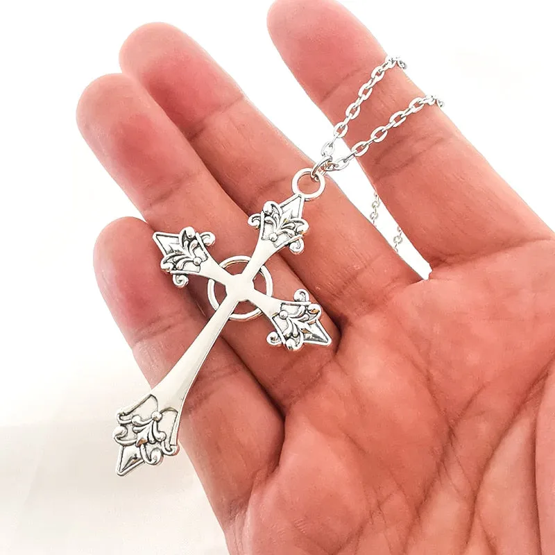 Blade Pendant Necklace for Women Men Vintage Punk Goth Gothic Steampunk Accessories Grunge Rock Jewelry Y2k Aesthetic