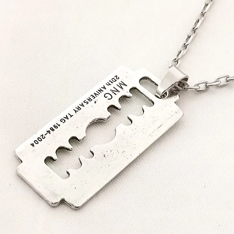 Blade Pendant Necklace for Women Men Vintage Punk Goth Gothic Steampunk Accessories Grunge Rock Jewelry Y2k Aesthetic