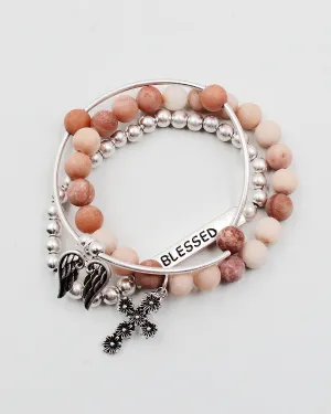 BLESSED Layered Bracelet Set