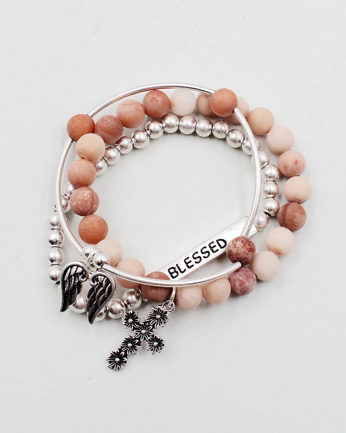 BLESSED Layered Bracelet Set