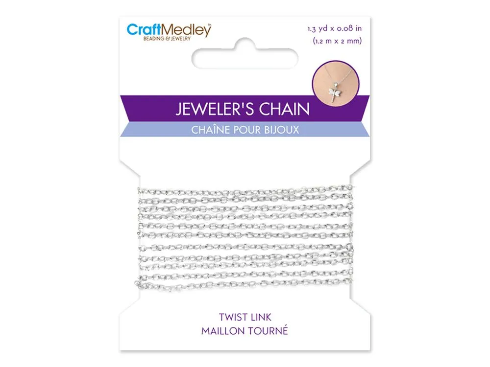 Chain Curb 2mm Links Silver 1.2m