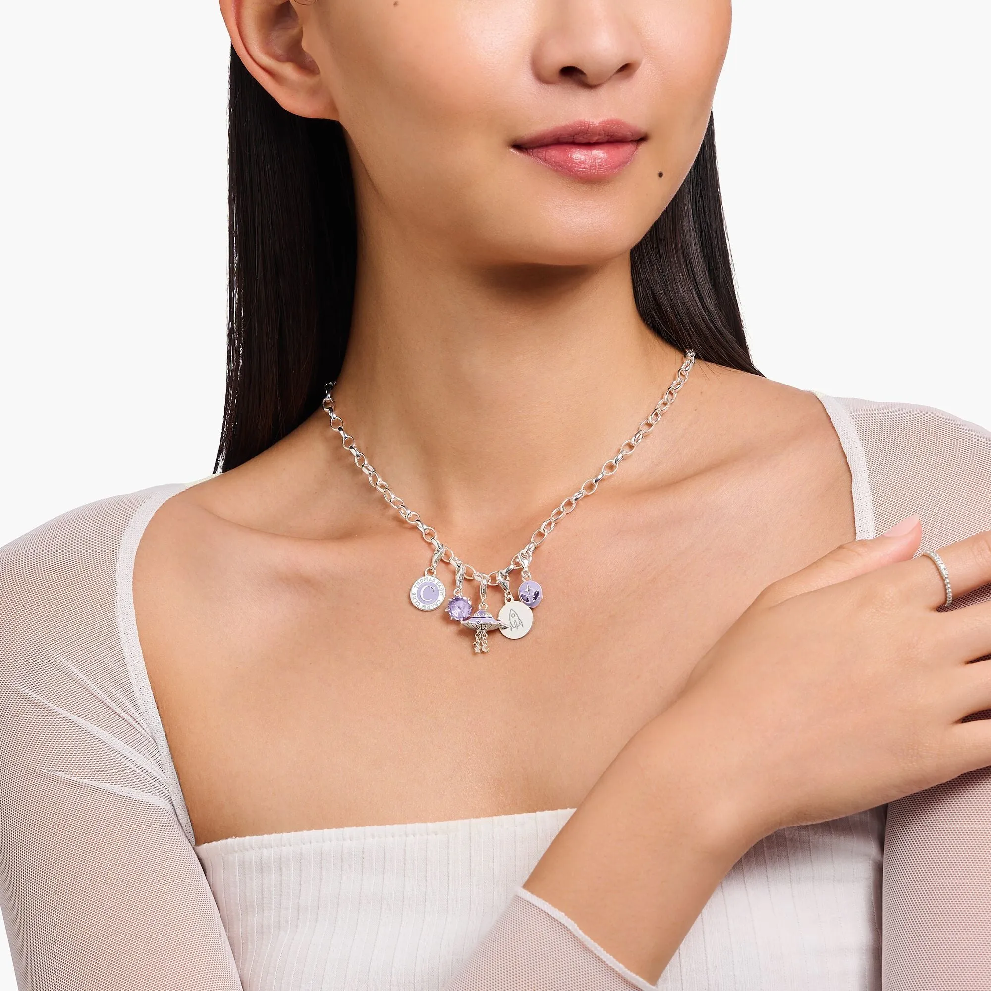 Charm Pendant Alien Amethyst Coloured Zirconia Stones | Thomas Sabo